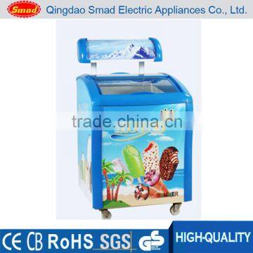 Sliding door double glass door chest freezer