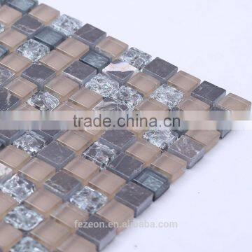 Glass mix stone mosaic tile,glass stone mosaic wall tile,glass stone mosaic