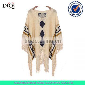 Wholesale Womens Cape sweater Women Round Neck Poncho Shawl Cape Sweater