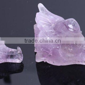 Carving Type Amethyst Crystal Dragon Head for Lucky Business photo-2
