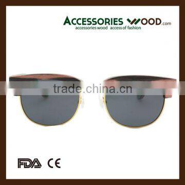 wood sunglasses half frame unisex wooden sun glasses