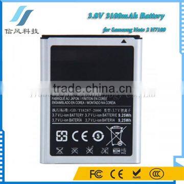 Li-ion 3.8V 3100mAh Battery for Samsung Note 2 N7100 Battery