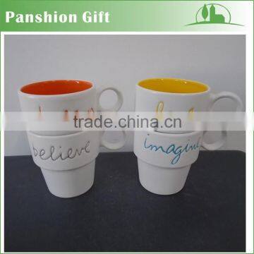 Best sell promotional ceramic embossed mug