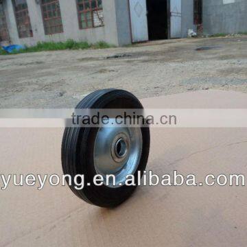 6 inch rubber wheel Solid tyre truckle with zinc plating rim