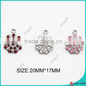 Crystals zinc alloy metal flower pendant charm