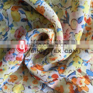 Polyester Chiffon Print Fabric for Women's Garments