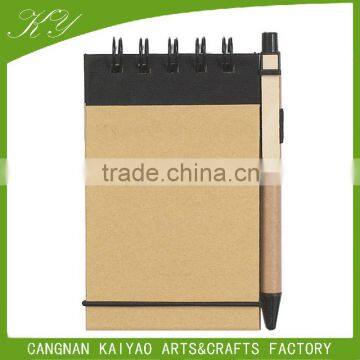 Fashion recycled paper cheap custom small notebook with pen