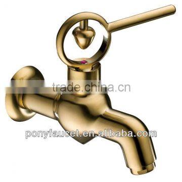 High Quality Taiwan made design bathroom brass PVD satin Golden plated wash basin Faucet