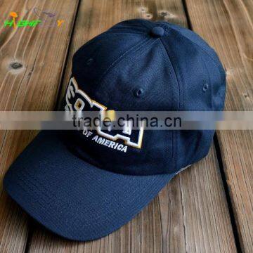 wholesale/high quality 100%cotton 6 panel custom embroidery baseball cap for man/women, unstructured plain baseball cap