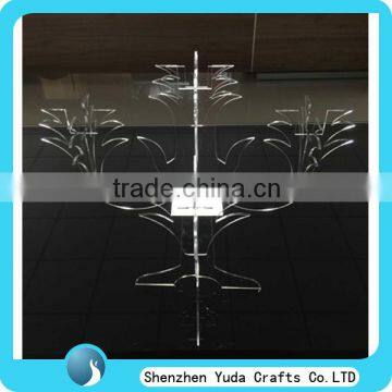 plexiglass laser cutting decorations for Christmas, clear acrylic custom candelabrum display stand manufacture