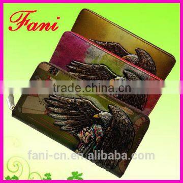 High quality fashion women's wallets embossed with indian head patterns