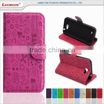 folio opening design wholesales cellphone leather case for huawei 3C/G740 P7 G730 G610 G630