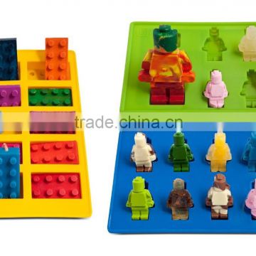 wholesale BPA free FDA food grade non stick cartoon lego silicone mold for sweets hard candy chocolate