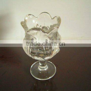 flower style glass candle holder