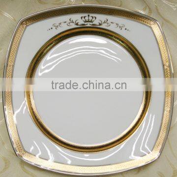 Square dinner plate in porcelain of high quality