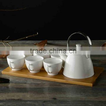 Coffee Tea and Cup Set with Bamboo Cutting Board/Tray with Holes