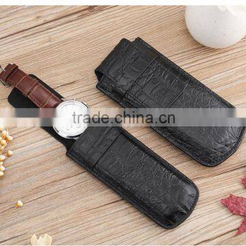 Custom design Genuine Leather Travel Watch pouch single watch case