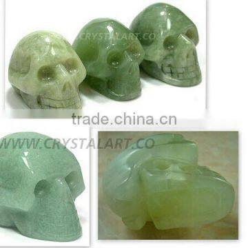 Green Jade Carved Skull Shape