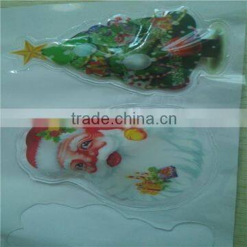 Promotional gifts custom PVC LED light christmas sticker for kids