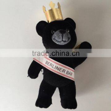 Flocking PVC Toy Bear Black