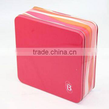 Antique Big Square Tin Boxes Packaging , Metal Storage Cake Tin Recyclable photo-2