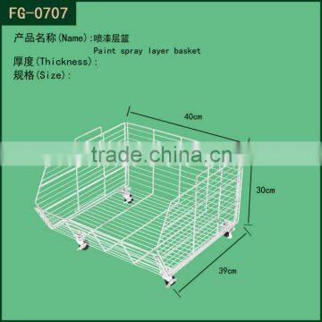 Supermarket offering basket supermarket Chrome metal display basket