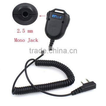 Black 2 Pin Mini MT68 PTT Speaker MIC microphone For Kenwood Radio QUANSHENG PUXING WOUXUN TYT HYT BAOFENG UV5R 888S