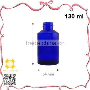 130ml hot sale big capacity blue round water glass bottle