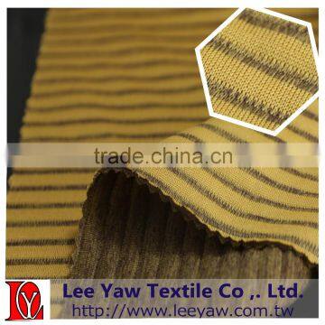 100% Polyester Heather 3 Layer Corded Interlock Fabric With Cord Stripe Wicking