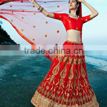 Red Fancy Net Designer Lehenga Choli/fancy lehenga choli