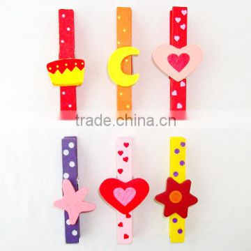 Valentine's day pegs wooden valentine clips red heart pegs for valentine's day