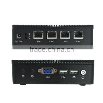 Fanless Mini Industrial PC Celeron J1900 Quad Core 8GB SSD 2GB Ram 4 Gigabit Lan x86 Mini PC 12v