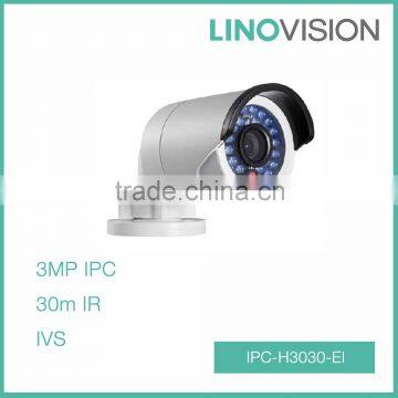 3MP DWDR Water-proof M12 Lens 30m IR Bullet Network CCTV Camera