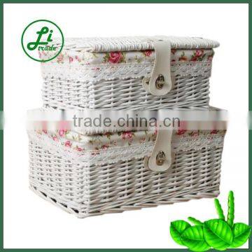 Floral linner willow storage box made in China