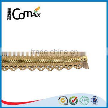 One Close Euro Style Shiny Gold Metal Zip for Bag photo-3