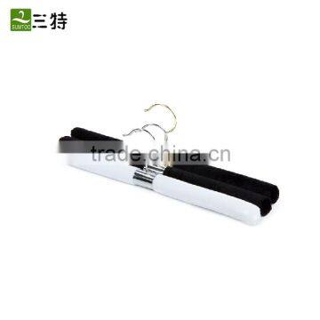 2 colors straight white black sponge inside exuisite stainless steel coat hanger