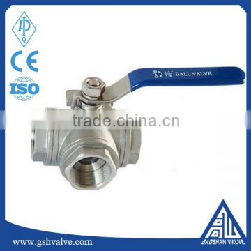 304/316 T or L port manual internal thread 3 way ball valve