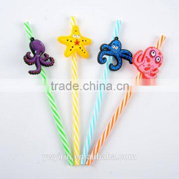 Striped Cartoon straight drinking straw