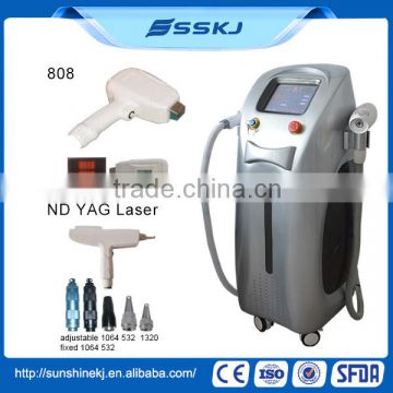 Bikini / Armpit Hair Removal No Pain 2017 New Multi-function 2 In 1 Abdomen Nd Yag Remove Diseased Telangiectasis Diode Laser 808 Hair Removal Tattoo Removal Pigment Therapy