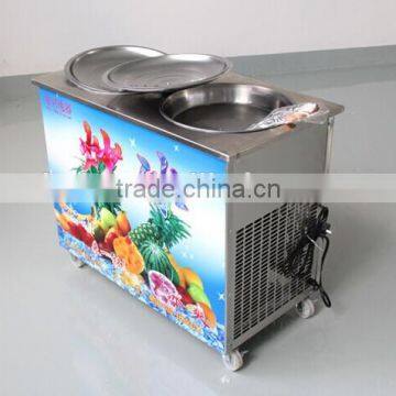 Newest Double Pan Rolling Fry Ice Cream Machine for Sale photo-4