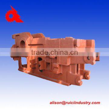 OEM red painted cast iron machine body casting