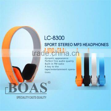 BOAS - Studio Headphones Wireless headset sport earphones Stereo earpods with microphone support FM and TF mp3 play earbuds