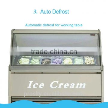 Customized Freezer Refrigerated Ice Cream Showcase For Sale