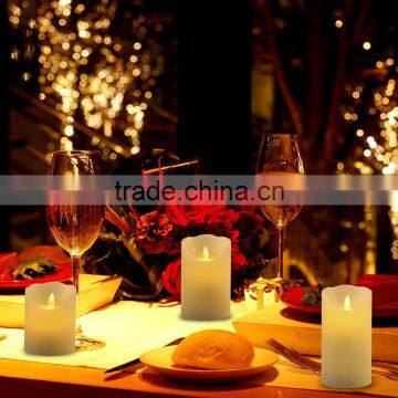 Flameless Candles 3pcs Moving Wick Led Wax Candles With Remote Control Flickering Flameless Candle LED Candles Set 4" 5" 6" photo-4