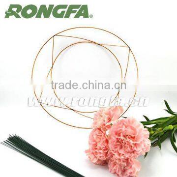 Copper Coated 2 Coils Decorative Wire Wreath Frame photo-2