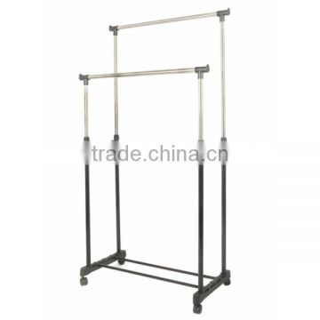 2-line Metal Clothing Display Rack,Clothing Holder