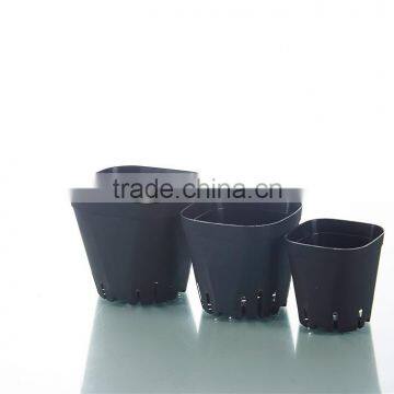 Plastic Square Pots for Plants Black Color