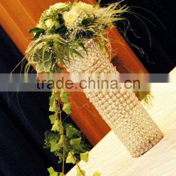 wedding tall flower vase/crystal flower vase/ crystal trumpet vase