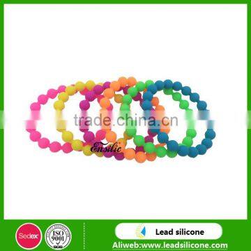 Factory Wholesale Personalized Thailand Silicone Bead Wristband/Silicone Bead Bracelet