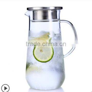 Clear Glass Water Jug Set with two glass water cups